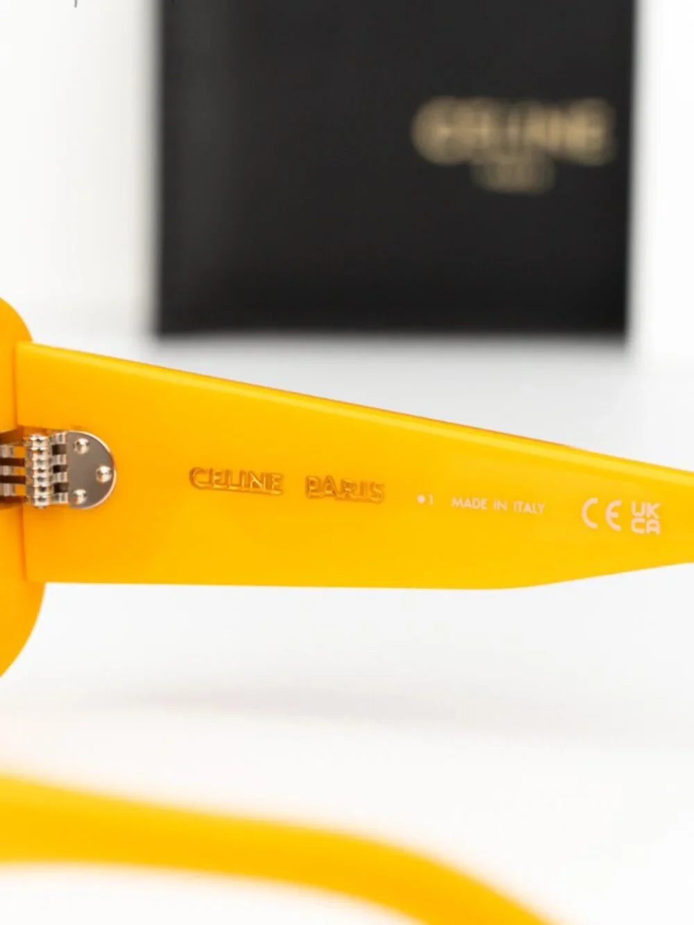 Celine Men Sunglasses Glossy Orange Grey Rectangle CL40294I 42A NEW AUTHENTIC